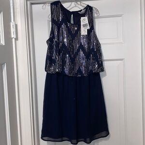 SPEECHLESS size medium blue dress w sequin detail NWT